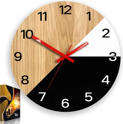 Produktbild von ModernClock, wanduhr, Eichenholz Uhr, Stilvoll, wanduhr holz, Teksas 33cm