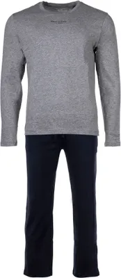 Image de Marc O Polo Pyjama homme - Ensemble 2 pièces long, col rond, Coton organique Gris/Bleu foncé L