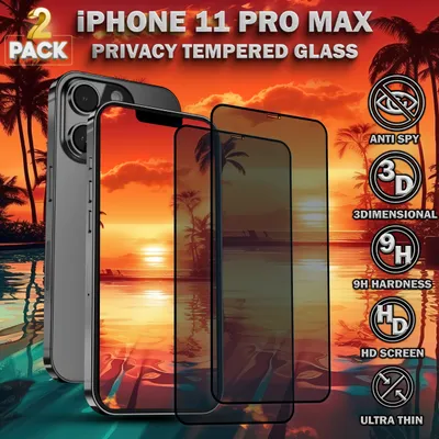 Zdjęcie produktu dla 2-częściowe zabezpieczenie ekranu iPhone 11 Pro Max - szkło hartowane 9H - super jakość 3D