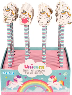 Produktbild von Bleistift mit Radiergummi-Topper "Einhorn
