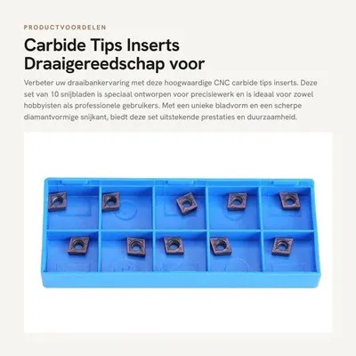 Produktbild von 10-teilig CNC-Hardmetall-Blattset für Wisselplatten
