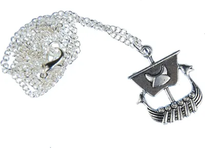Produktbild von Wikinger Segelschiff Kette Boot Schiff Miniblings 45cm Wikinger Schiff silber