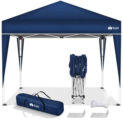 Productafbeelding van Partytent - Pop-up vouwpaviljoen - Waterdicht - Hoogte verstelbaar - UV 50+ - Blauw
