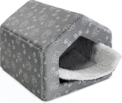 Produktbild von SuperKissen24. Hundebox für Mittlere und Große Hunde und Katzen - Hundehütte indoor - Hundebett - Wasserdicht Hundehöhle - 50x64x45 cm - Hellgrau