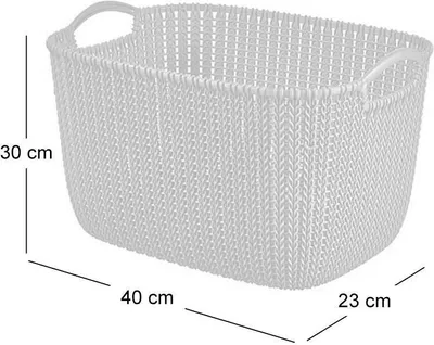 Immagine prodotto di Curver Cestino Knit L - Bianco, capiente cestino portaoggetti