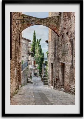 Produktbild von Bild - Bilderrahmen - 50 cm x 70 cm - MDF - Rahmen - Wandkunst Italienische Straßen