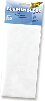 Zdjęcie produktu dla Folia 91000 Jedwab w kwiaty - 50 x 70 cm, 10 arkuszy, biały