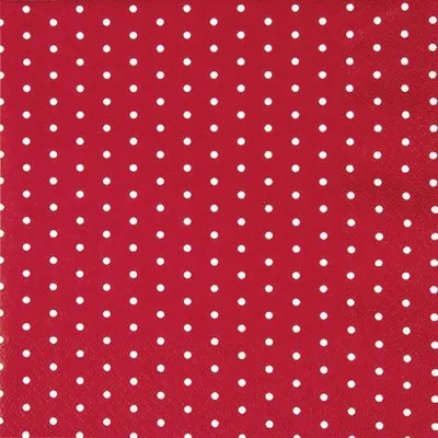 Produktbild von 20 kleine Cocktailservietten Mini Dots red/white - Mini-Punkte rot/weiß 25x25cm