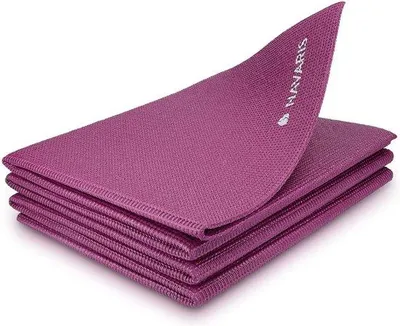 Image de Tapis de yoga pliable pour les voyages - Tapis de sport de 4 mm d'épaisseur - Tapis de fitness antidérapant pour le yoga, le pilates et le fitness - Convient pour une utilisation en intérieur et en extérieur