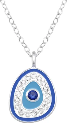 Produktbild von Kette Evil Eye blau/silber mit Kristallen aus 925 Silber Damen