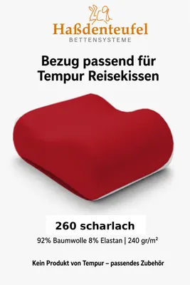 Produktbild von Kissenbezug passend für TEMPUR Reisekissen 25 x 31 x 10/7 cm – Baumwolle Elasthan