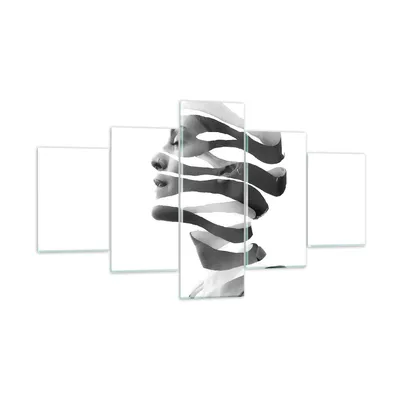 Produktbild von Bilder auf glas - 5 Teile - Frau Surrealismus Monochrom - 125x70cm - Glasbilder - Wandbilder - Bilder - Wanddekoration aus Glas - Glas Bilder - Wandbild auf Glas - GEA125x70-4430