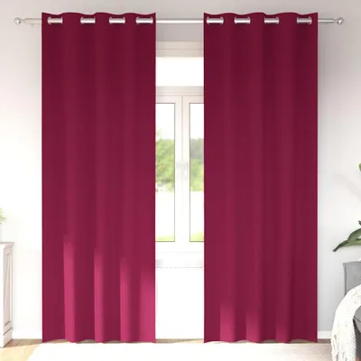 Image de Rideaux occultants avec anneaux 2 pcs Bordeaux 245 x 140 cm