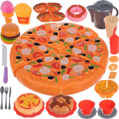 Produktbild von Spielzeug-Fast-Food-Set mit Schneidefunktion im Fast Food Stil für Rollenspiele