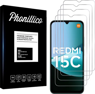 Produktbild von Hartglas für Xiaomi Redmi 15C 4G [4 Stück] Displayschutzfolie Screen Protector Film Anti-Kratzer Glas Resistant Phonillico®