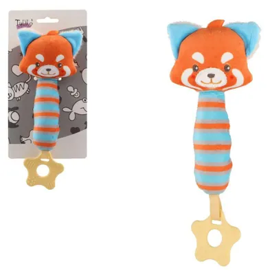 Image de Sifflet/anneau de dentition renard en peluche 24 cm sur carte, dans un sachet 0+