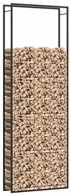Produktbild von Holzträger - Kaminholzständer - Stahl - 110x28x312 cm - Stabil für innen und außen - Armeegrün