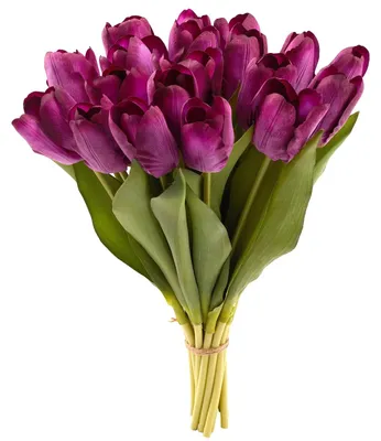 Produktbild von Kunstblumen Set von 20 - Hydratisierende Tulpen - Kunstblumen für Dekoration - Kunstblumen für Hochzeit - Kunstblumen für Innen - Gesamtlänge 37 cm - Kunstblumen