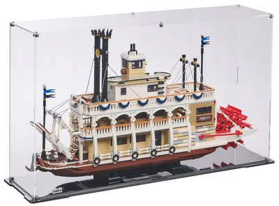 Produktbild von Blacked Brick Vitrine für LEGO® 21356 Ideas – Flussdampfer