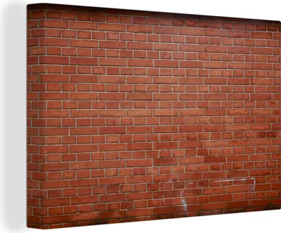 Produktbild von OneMillionCanvasses® - Leinwandbilder - 140x90 cm, Ziegel - Mauer - Textur, Wandbilder Kunstdruck Wanddekoration - Foto auf Leinwand - Gemälde auf Holzrahmen
