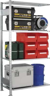Produktbild von Gebr. Schulte Steckregal Anbau verzinkt 2000x1000x300mm 1Rahmen / 4 Böden Feldlast 1200kg - 12735-4