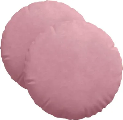 Image de vidaXL Coussins d'assise, lot de 2, rose, Ø 40 x 13 cm, velours