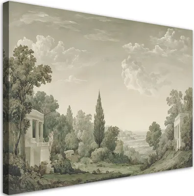 Produktbild von Leinwandbild Architektur Natur Landschaft 100x70 Feeby Grün bild für die wand bereit zum aufhängen