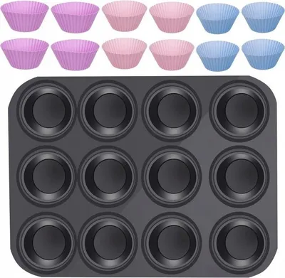 Obrázek produktu pro Plech na pečení + 12 silikonových forem