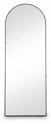Obrázek produktu pro SensaHome – Zrcadlo na zeď v minimalistickém designu – Volně stojící zrcadlo s kovovým rámem – Černá barva – 150x50 cm