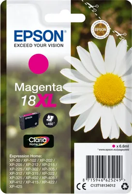 Immagine prodotto di Epson Daisy Cartuccia Margherita Inchiostri Claria Home 18XL Magenta