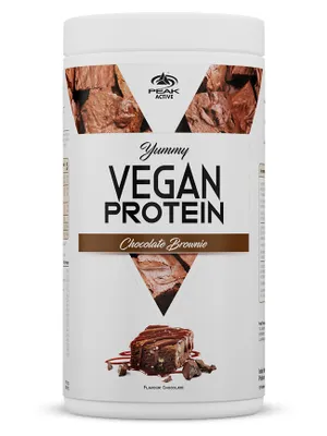 Immagine prodotto di Yummy Vegan Protein - 450g : Chocolate Brownie I polvere I sapore eccellente I proteina vegetale multicomponente I proteina di zucca I proteina di fava I proteina di pisello I proteina di mandorla I proteina di canapa I profilo aminoacidico completo I alto valore biologico I non OGM I senza lattosio I senza glutine
