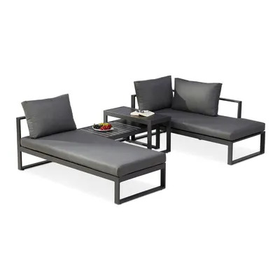 Produktbild von BEST Loungegruppe Navarino anthrazit Metall, 9-teilig