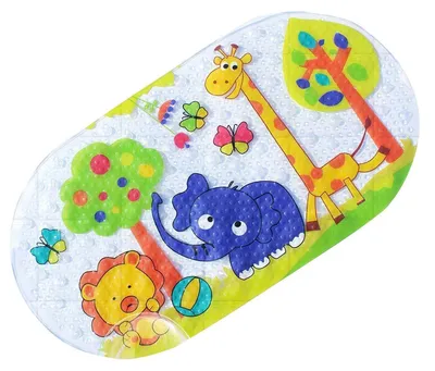 Zdjęcie produktu dla Mata antypoślizgowa do wanny dla dzieci, wymiar 39x69 cm, motyw: zoo