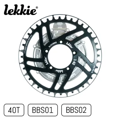 Obrázok produktu pre windmeile | Lekkie Bling Ring Set, 40T, čierno-strieborný, pre Bafang BBS01 a BBS02, reťazový krúžok, kryt motora, dištančný krúžok, e-bike, pedelec
