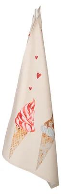 Produktbild von Clayre & Eef Geschirrtuch 50x70 cm Beige Rosa Baumwolle Eis