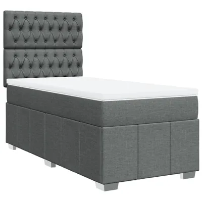 Produktbild von vidaXL Boxspringbett mit Matratze Dunkelgrau 90x190 cm Stoff