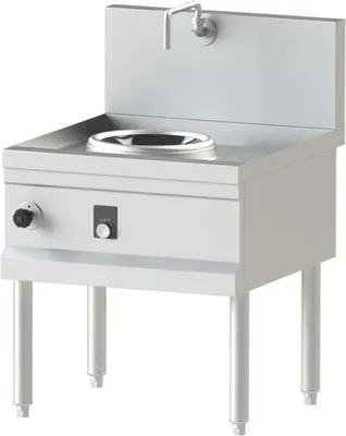 Zdjęcie produktu dla Płyta kuchenna wisząca KBS Wokherd, 1 palnik, wymiary 700 x 750 x 1050 mm, wyposażona w wok i kran.
