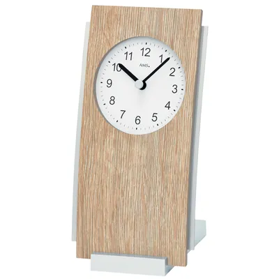 Produktbild von AMS 1151 Tischuhr Quarz analog Sonoma-Optik mit Aluminium
