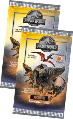 Produktbild von Jurassic World Karten - ROAR! Trading Cards Sammelkarten - 2 Booster