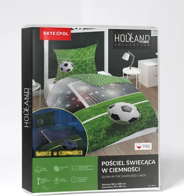 Zdjęcie produktu dla Pościel bawełniana świecąca w ciemności 160x200 piłka