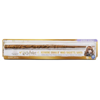 A product shot of a Harry Potter Hermione Granger wand in its packaging.