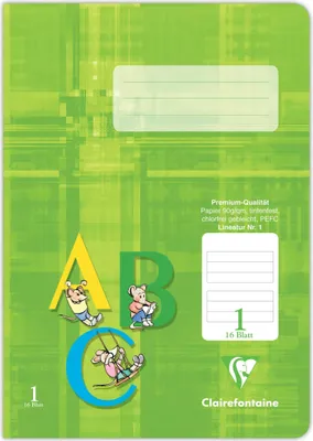 Produktbild von Clairefontaine 25x Schulheft DIN A5 16 Blatt Lineatur liniert Zitrusgrün 331501C