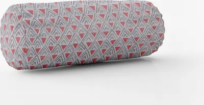 Produktbild von SCHÖNER LEBEN. Kissenhülle Dreiecke Retro weiß grau rot div. Größen Größe 15x40cm (ØxB) Nackenrolle 15x40cm (ØxB) Nackenrolle Größe
