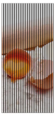Produktbild von Akustikpaneele mit Digitaldruck Backen01 19 x 1133 x 2400 mm Ei Nudelholz Mehl MDF PET-Fasern Wandpaneele Beige Weiß Orange 2 Einzelplatten