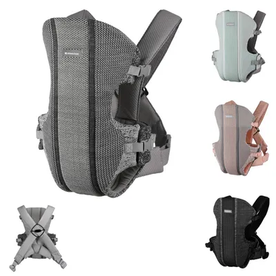 Obrázek produktu pro Kikkaboo baby carrier Gwen Fly pletený břišní nosič zadní nosné popruhy nastavitelné šedé