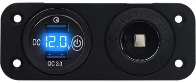 Produktbild von ProRide 12V USB Auto-Ladegerät 2 Anschlüsse QC3.0 mit Voltmeter