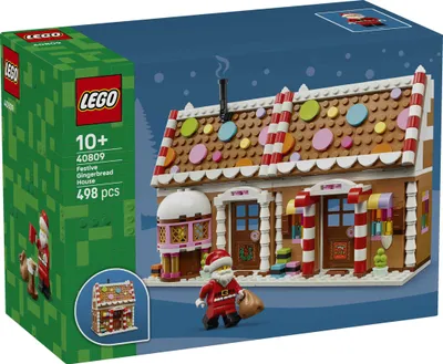 Productafbeelding van LEGO Kerstdecoratie: Kerstkoekjeshuis speelset - Modelbouwpakket voor kinderen met een kerstman minifiguur en accessoires - Kerstdecoratie - Kerstcadeau voor meisjes en jongens vanaf 10 jaar - 40809