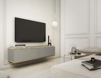 Produktbild von TV Lowboard RTV-Schrank Fernsehtisch ORO MDF 135 Grau