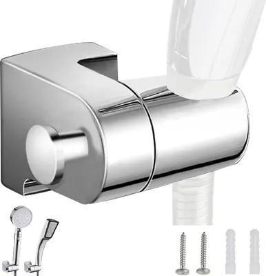 Produktbild von Handbrause Halterung, 360° Duschkopfhalterung, Brausehalter Verstellbar Duschhalterung Duschbrause Halterung Duschkopf mit Montagezubehör für Dusche Badezimmer
