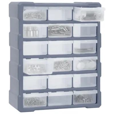 Zdjęcie produktu dla vidaXL Organizer z wieloma szufladami 18 szuflad 38x16x47 cm